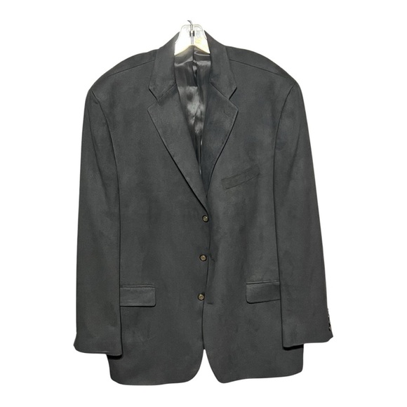 Chaps Ralph Lauren VTG Blazer Men’s Black Single-Breast Suit Jacket 48T - Picture 2 of 8